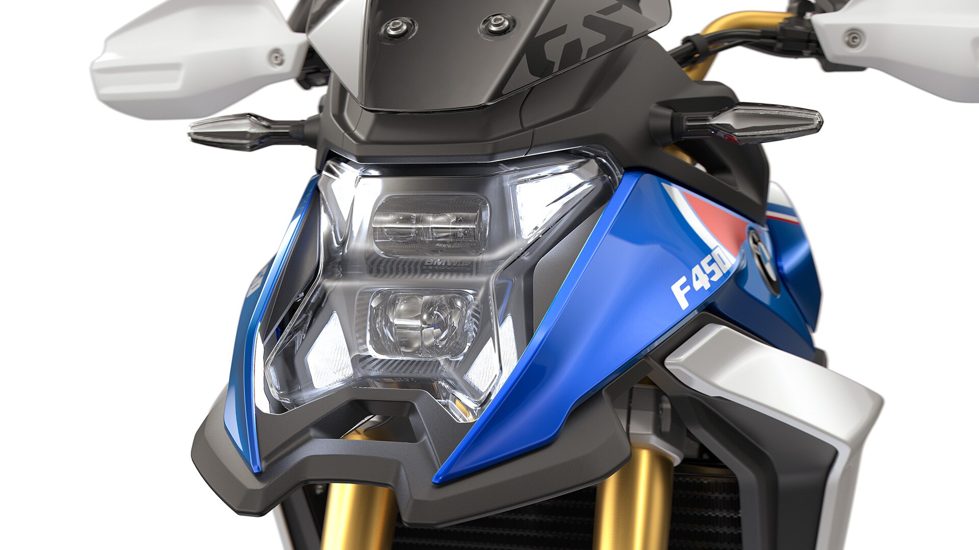 El faro LED con luz diurna de la F 450 GS de BMW Motorrad