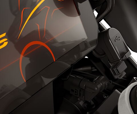 Vemos la cabina de la R 1250 GS con una pantalla TFT dominante.